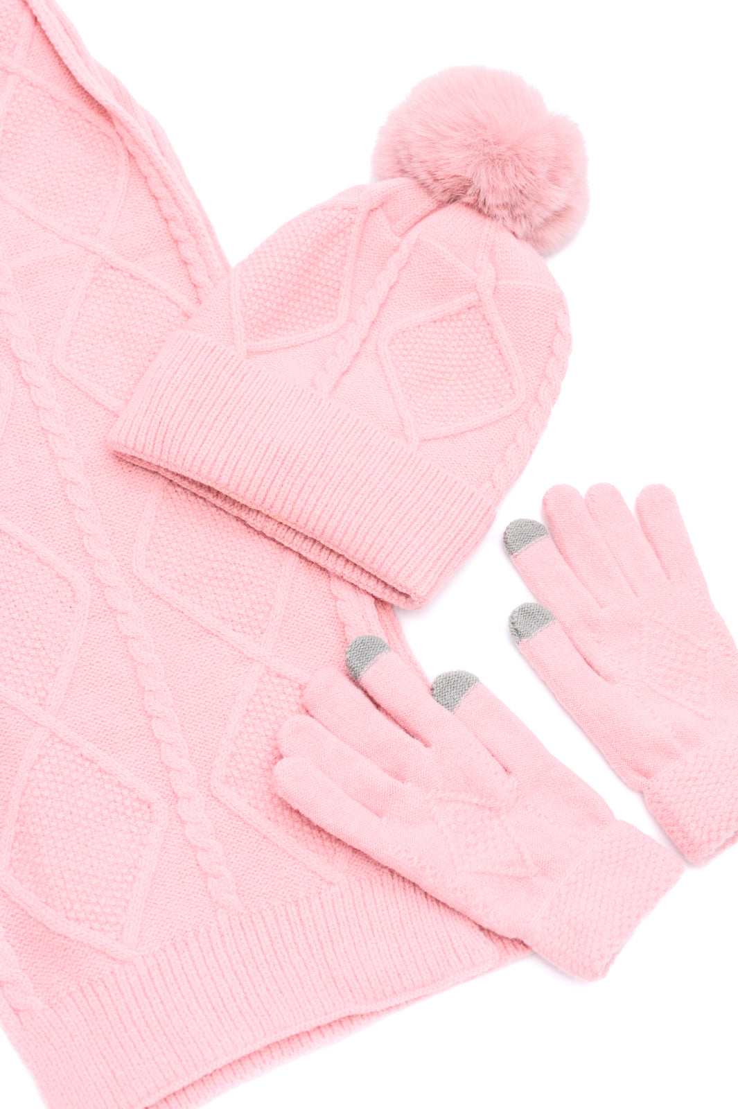 Jane Frost Beanie, Glove, & Scarf Set | Pink