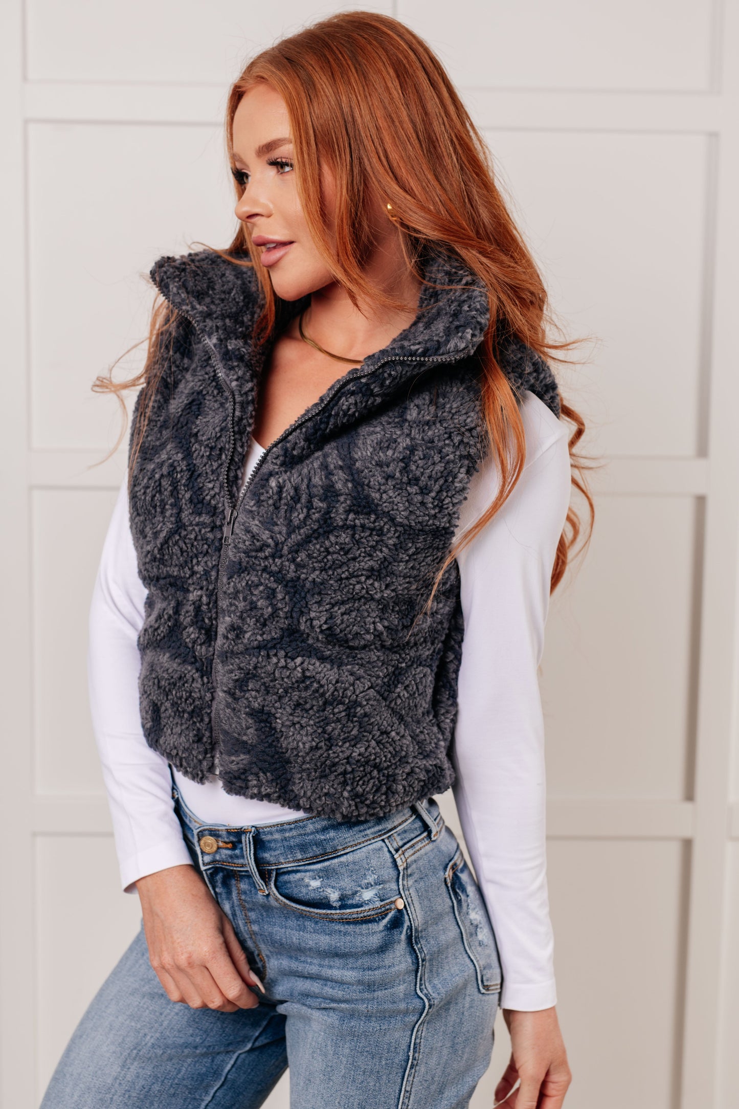 Just One More Layer Paisley Sherpa Vest