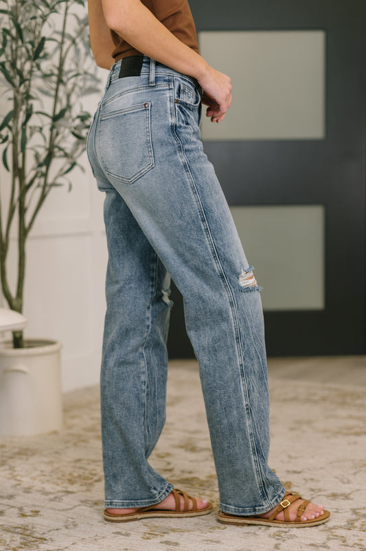 Kayla High-Waist Rigid Magic Slim Straight Jeans | Judy Blue