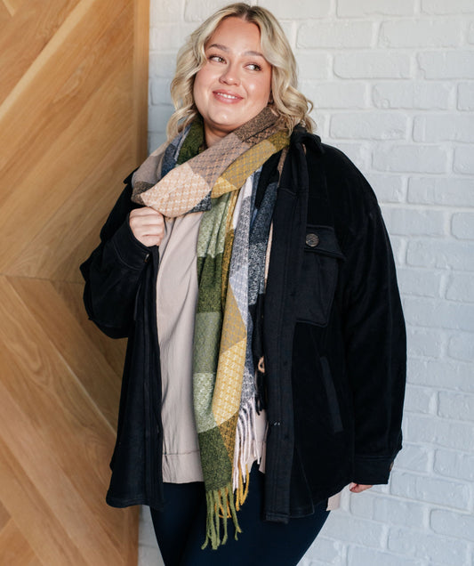 Keep Me Cozy Checkered Scarf | Woodland Shades