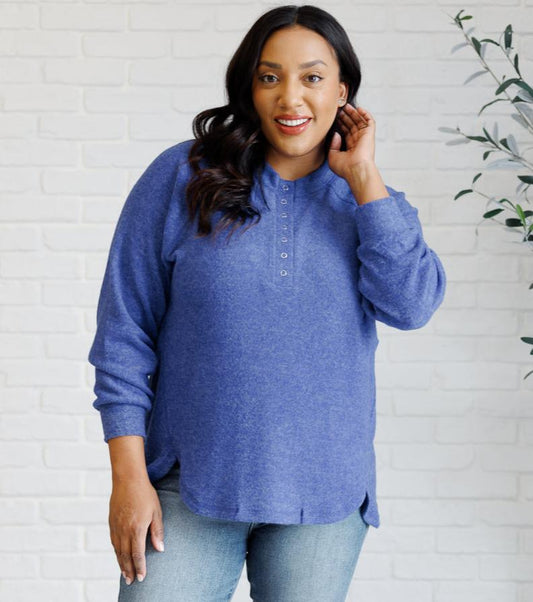 Keeping it Real Top | Bright Blue