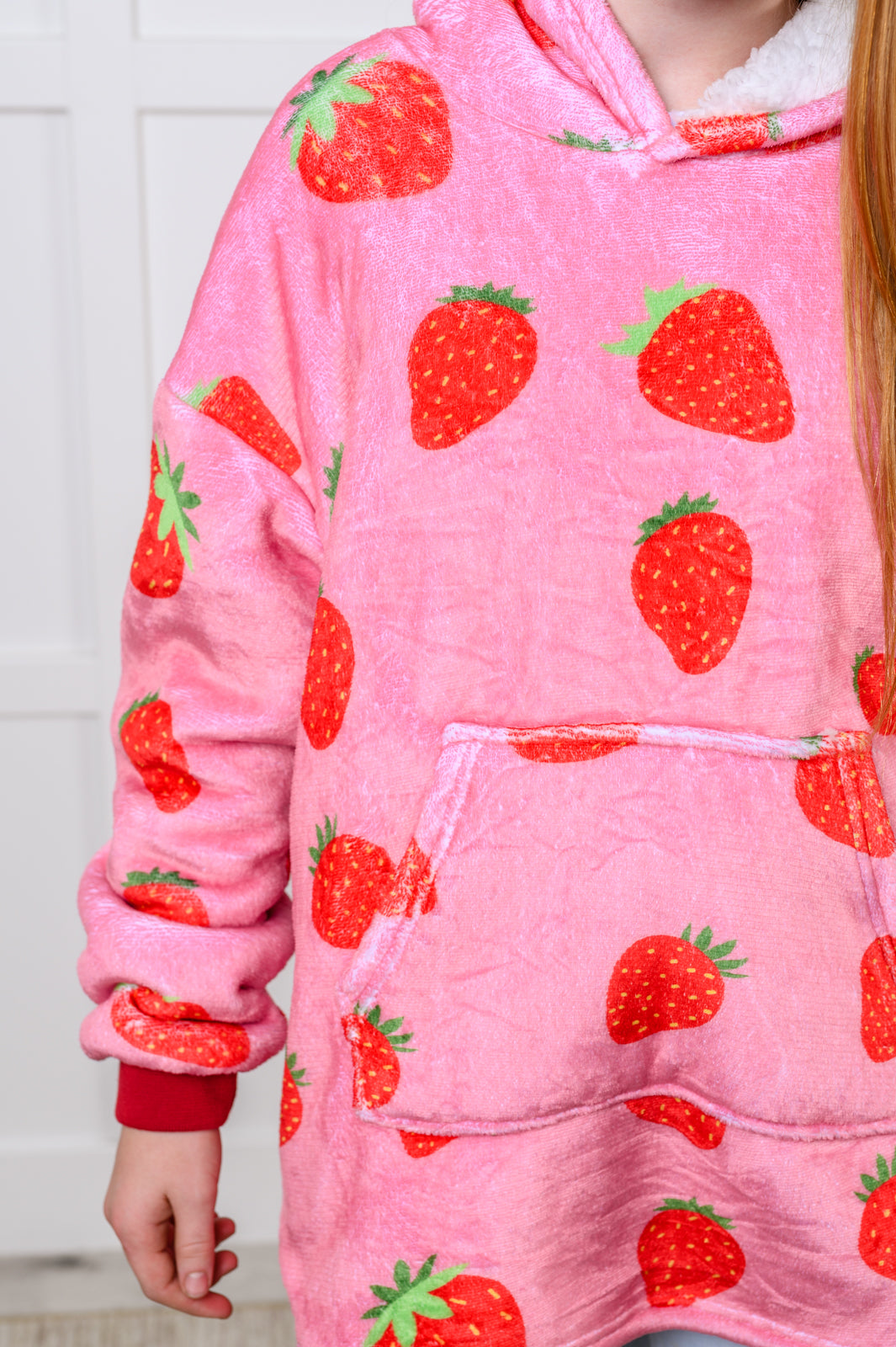 Adelynn Oversized Hoodie Blanket | Strawberry | Kid's