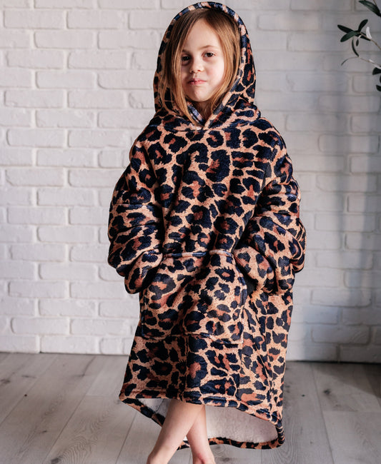 Oversized Hoodie Blanket | Leopard | Kid's