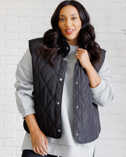 Layering Queen Quilted Puffer Vest | Black