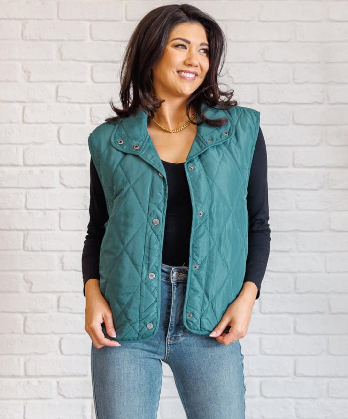 Layering Queen Quilted Puffer Vest | Hunter Green