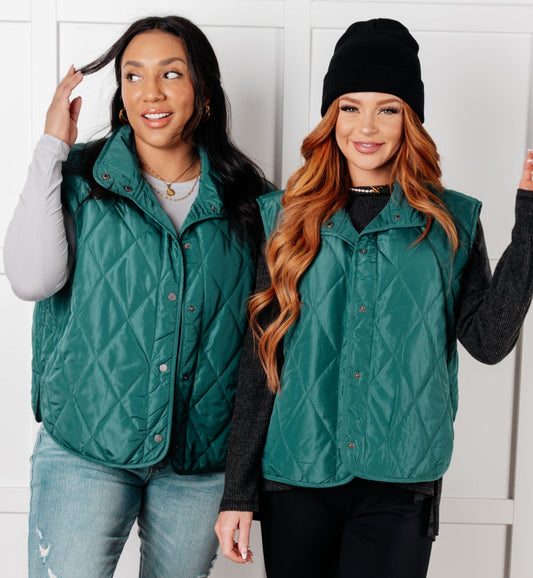 Layering Queen Quilted Puffer Vest | Hunter Green