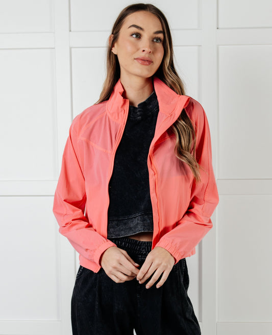 Fit Happens Tennis Jacket | Coral Rose