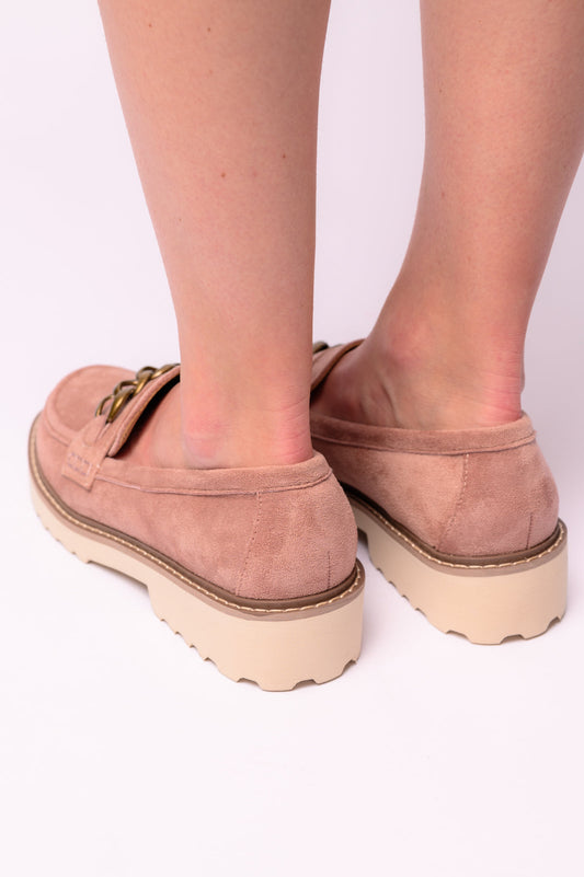 Literally Loafers | Blush Faux Suede