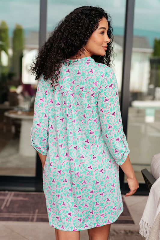 Lizzy Dress | Mint and Magenta