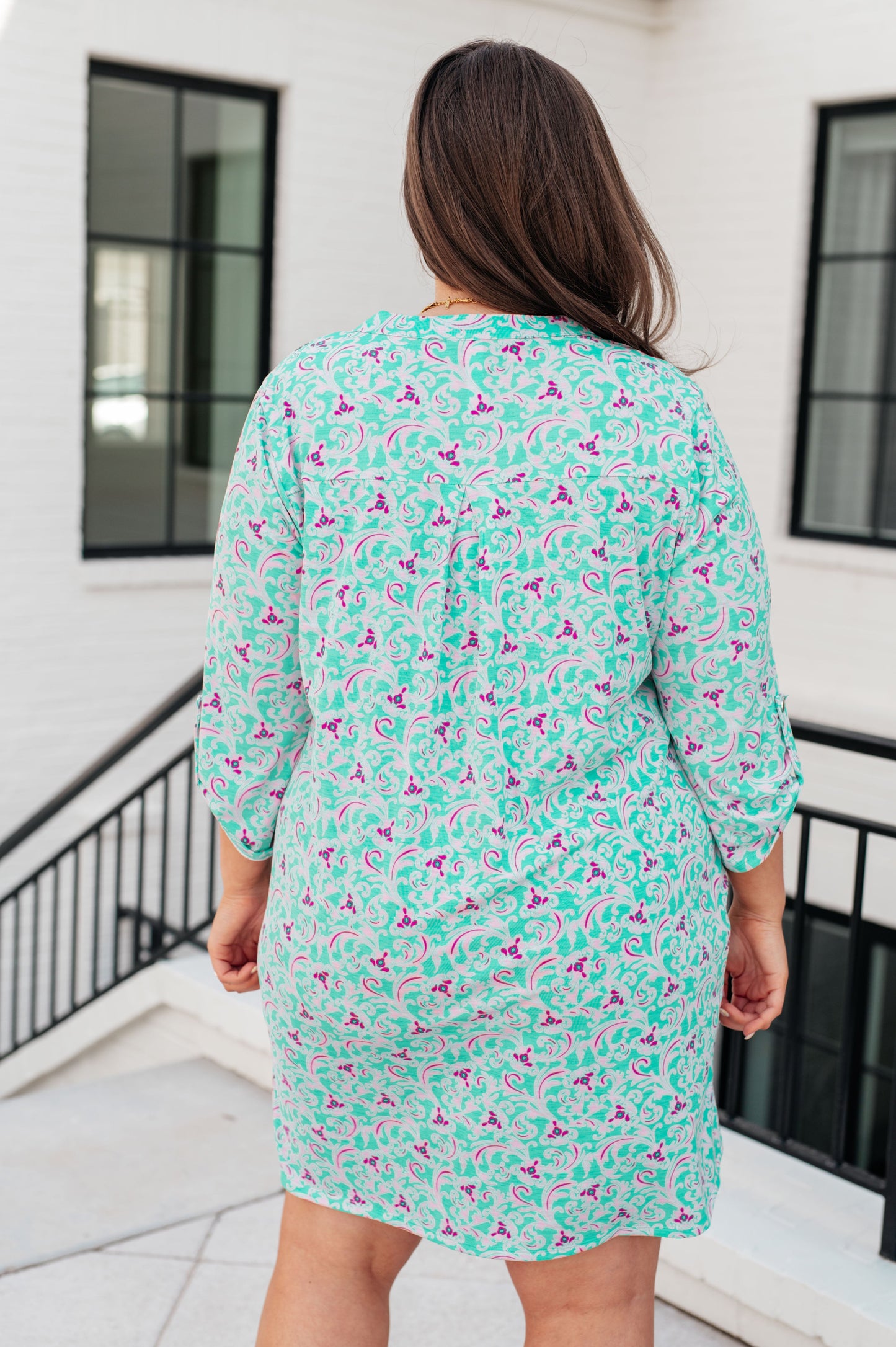 Lizzy Dress | Mint and Magenta