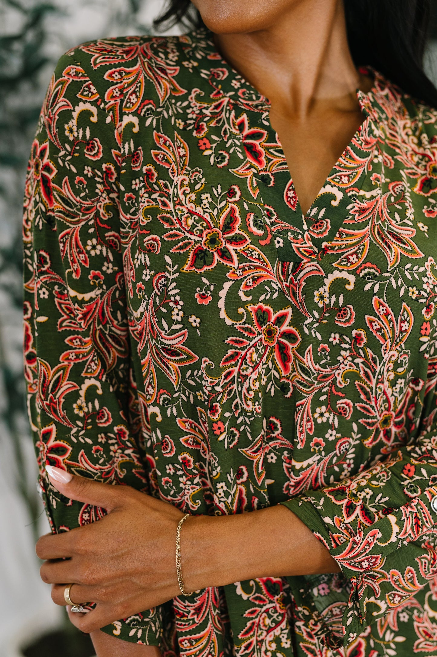 Lizzy Dress | Olive Paisley