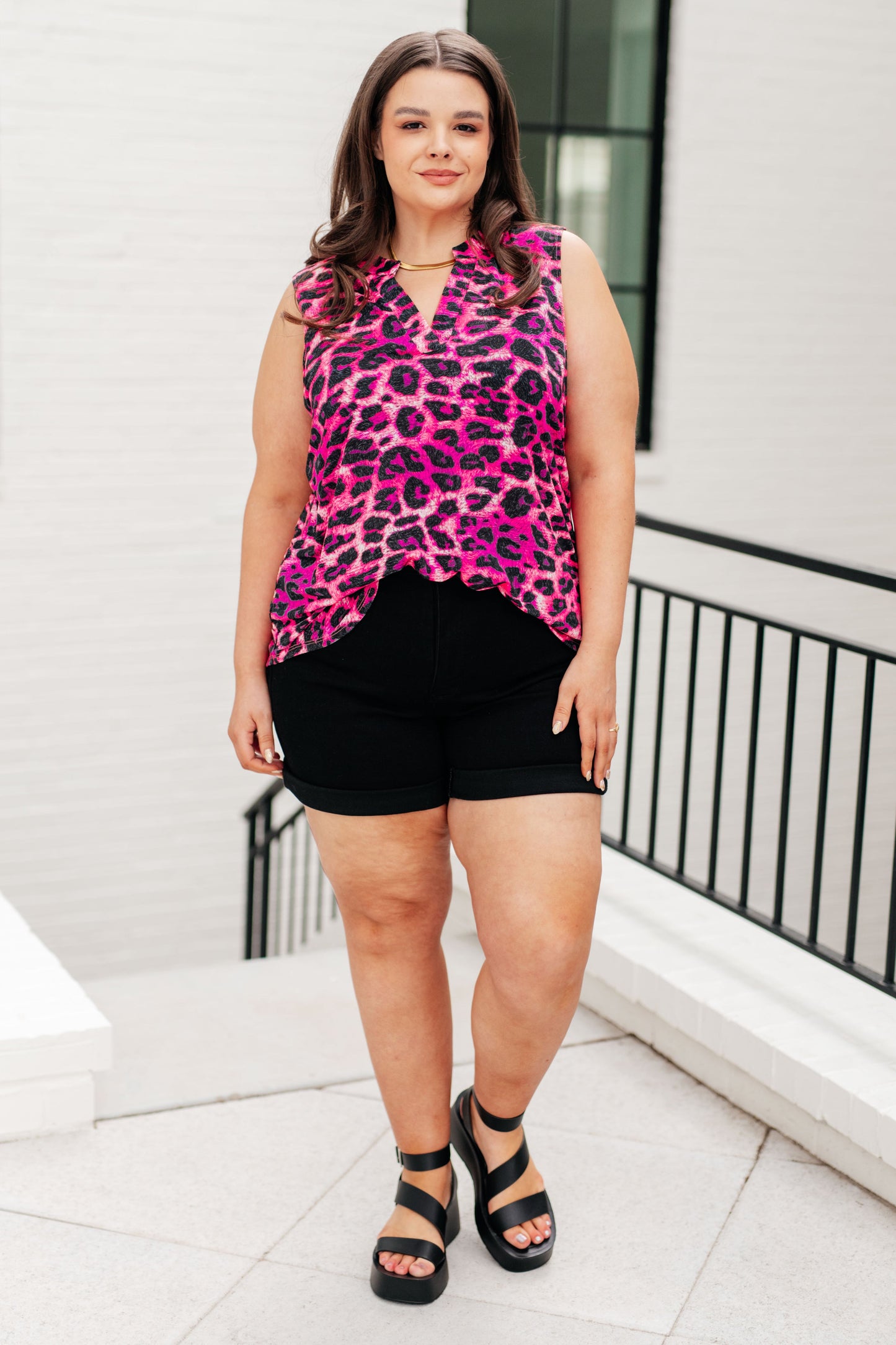 Lizzy Tank Top | Pink Multi Leopard