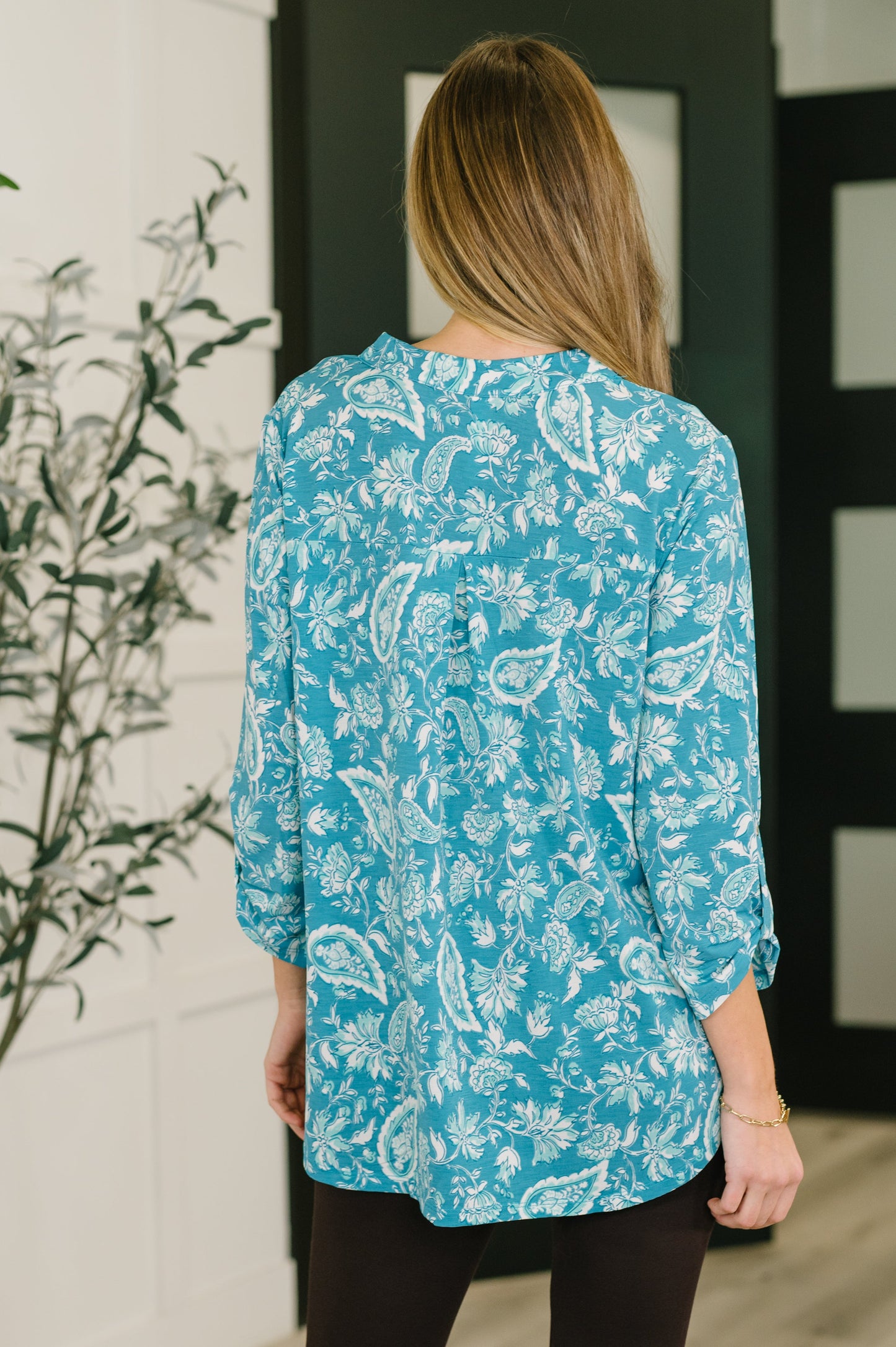 Lizzy Top | Aqua Paisley