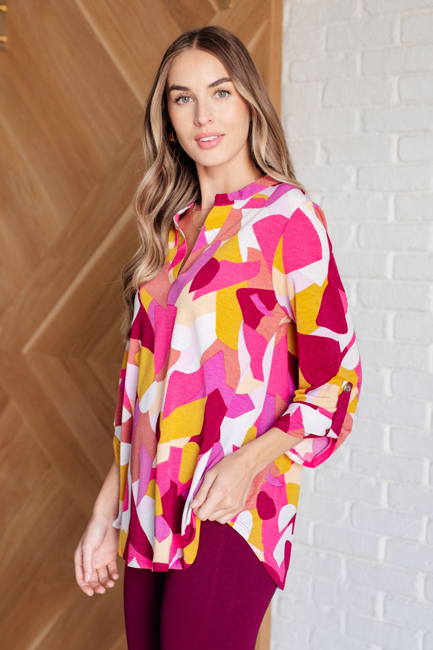 Lizzy Top | Magenta & Mustard