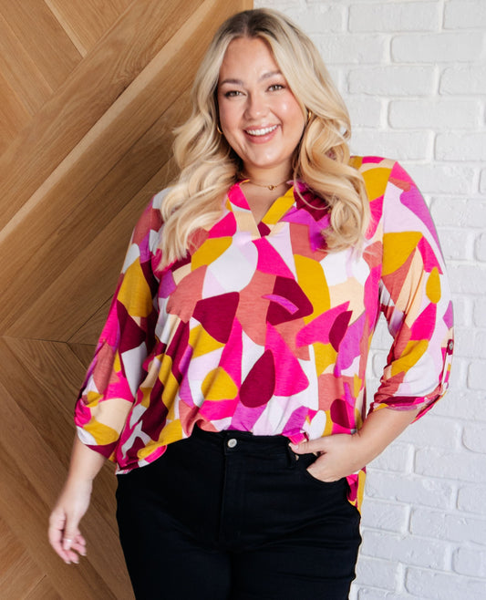 Lizzy Top | Magenta & Mustard