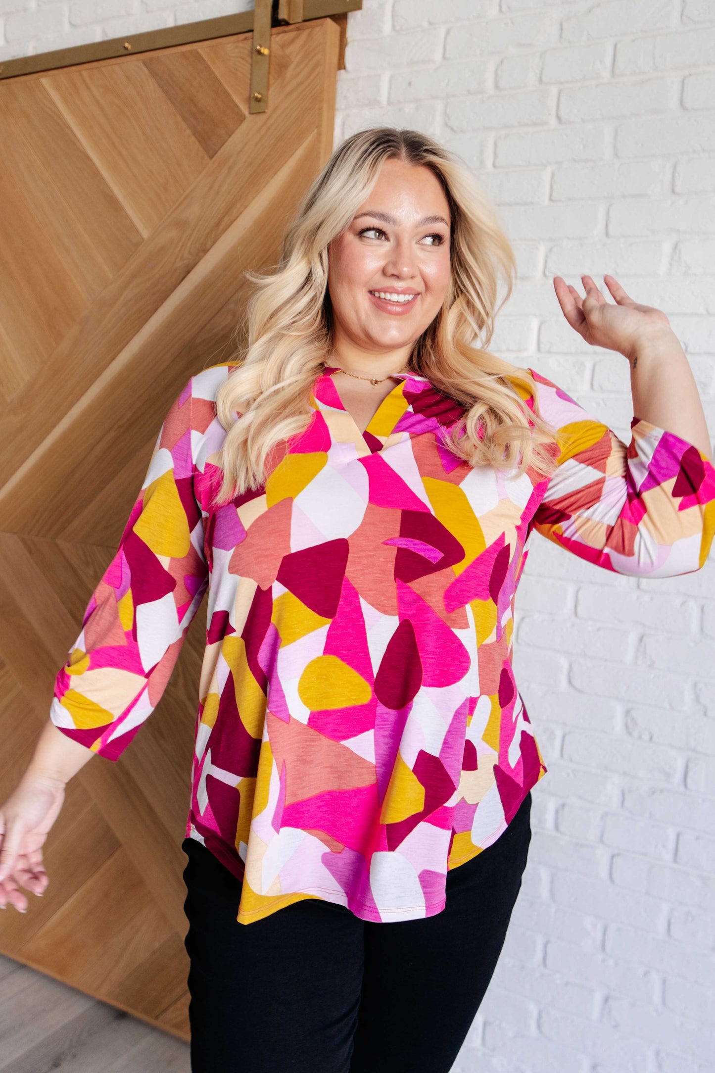 Lizzy Top | Magenta & Mustard