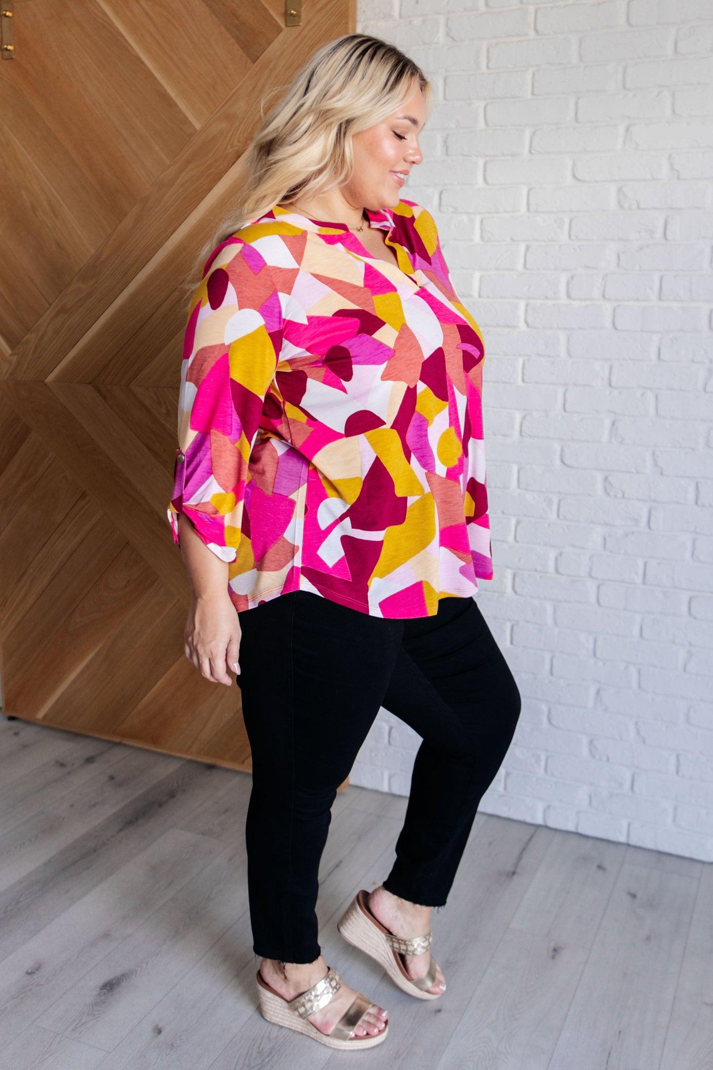 Lizzy Top | Magenta & Mustard