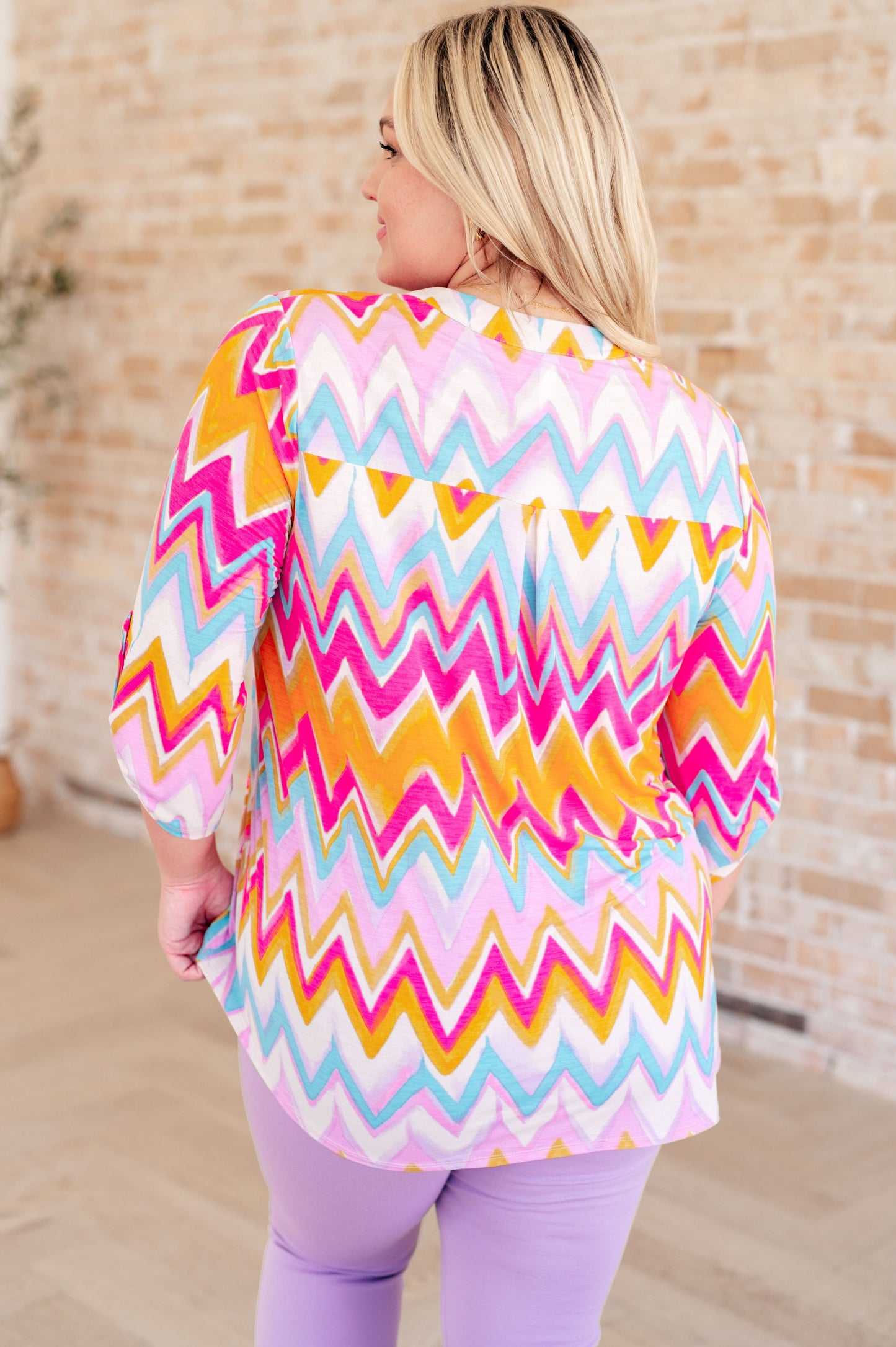 Lizzy Top | Orange Chevron