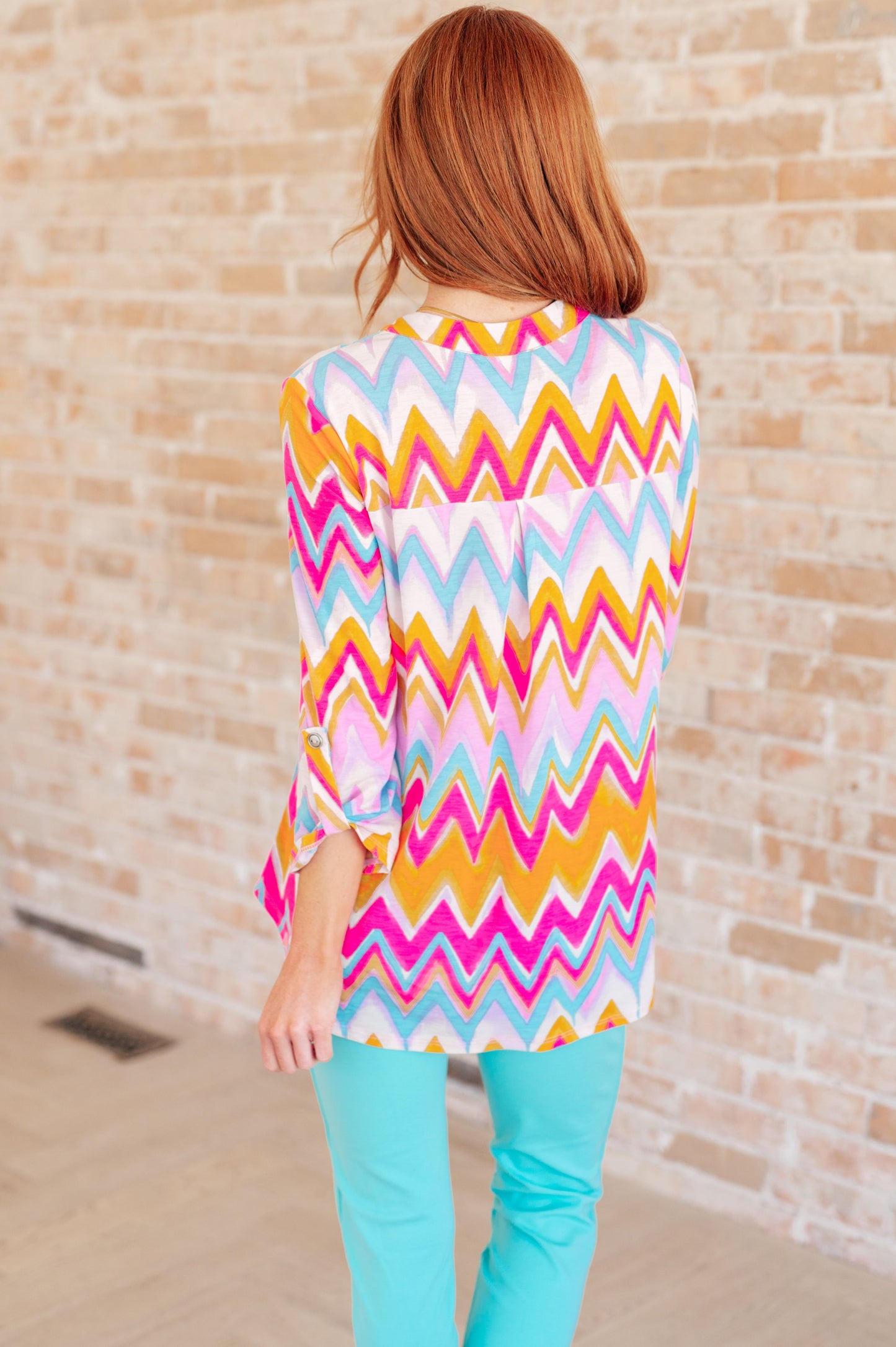 Lizzy Top | Orange Chevron