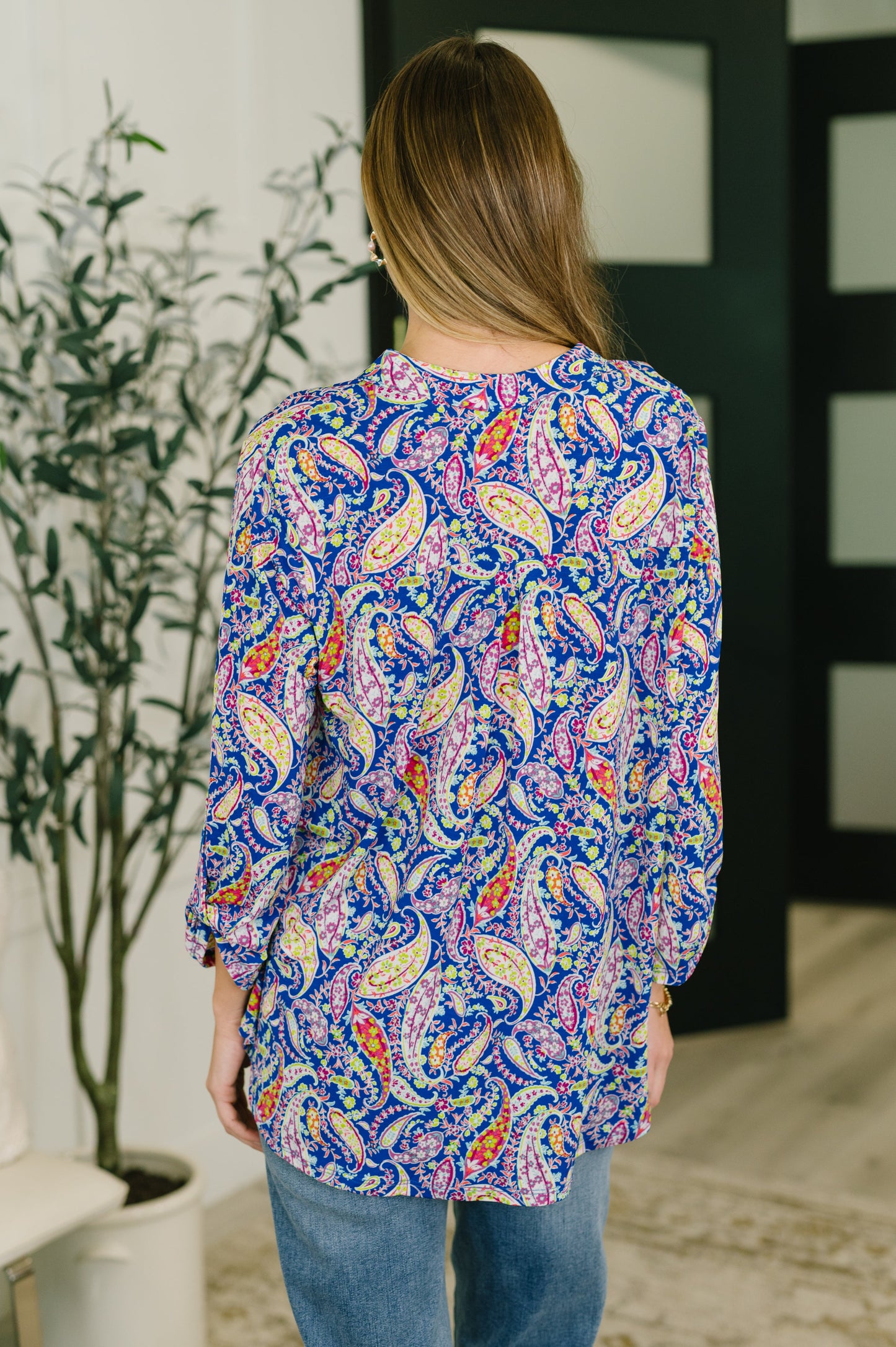 Lizzy Top | Royal Blue Paisley