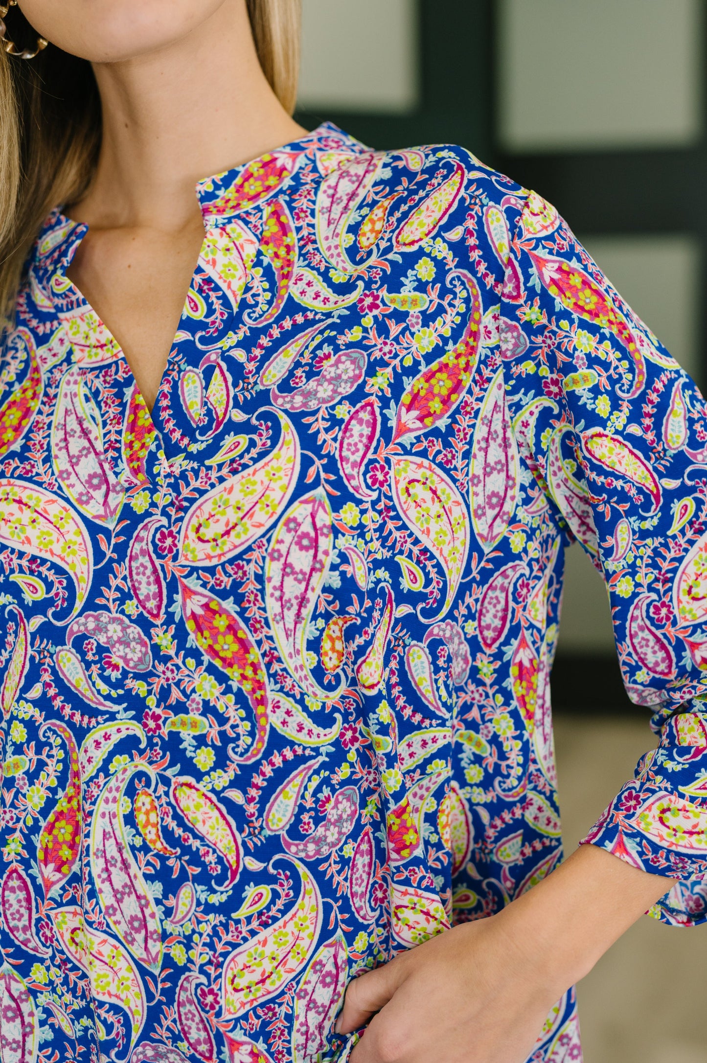 Lizzy Top | Royal Blue Paisley
