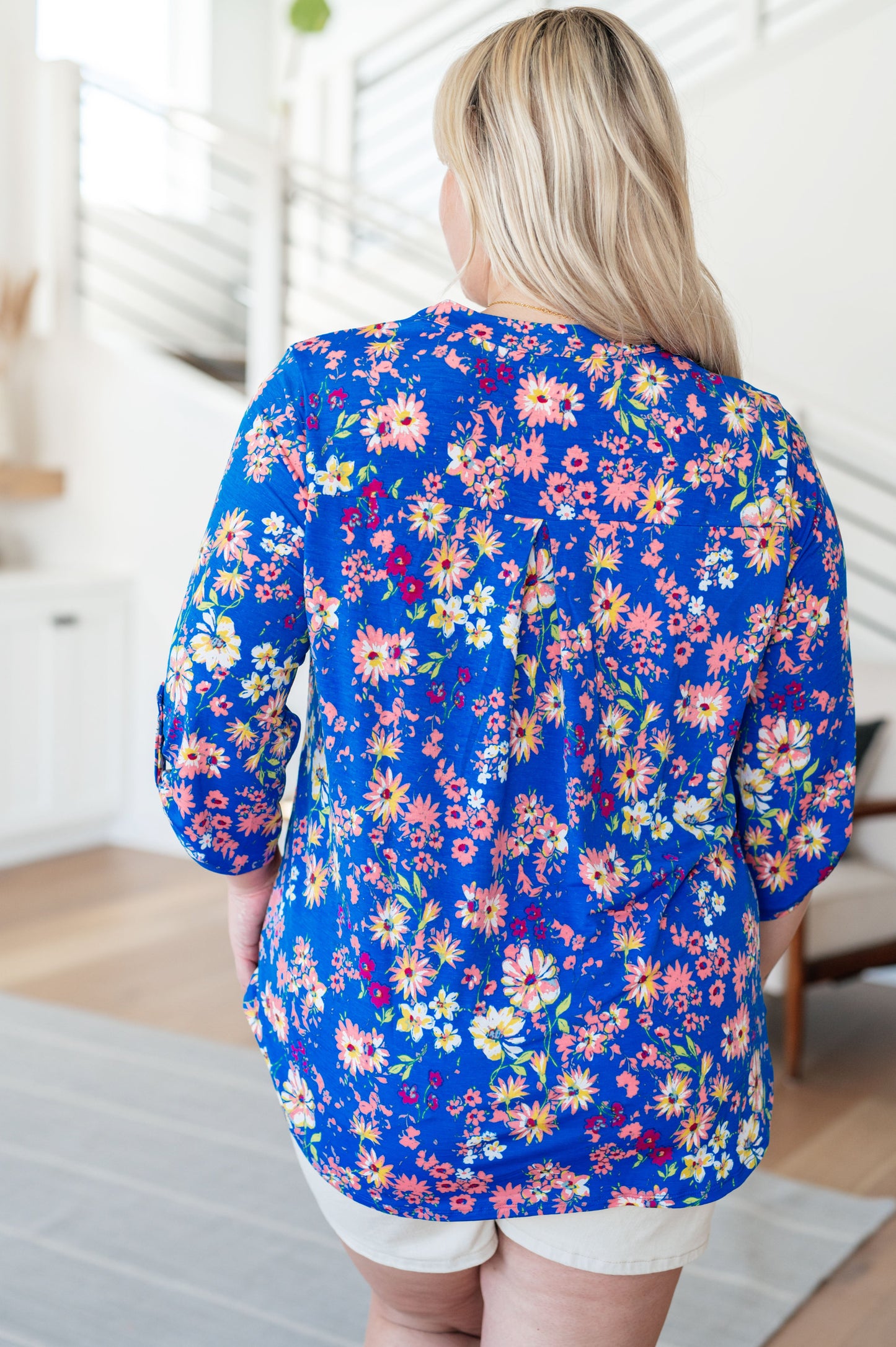 Lizzy Top | Royal & Blush Floral