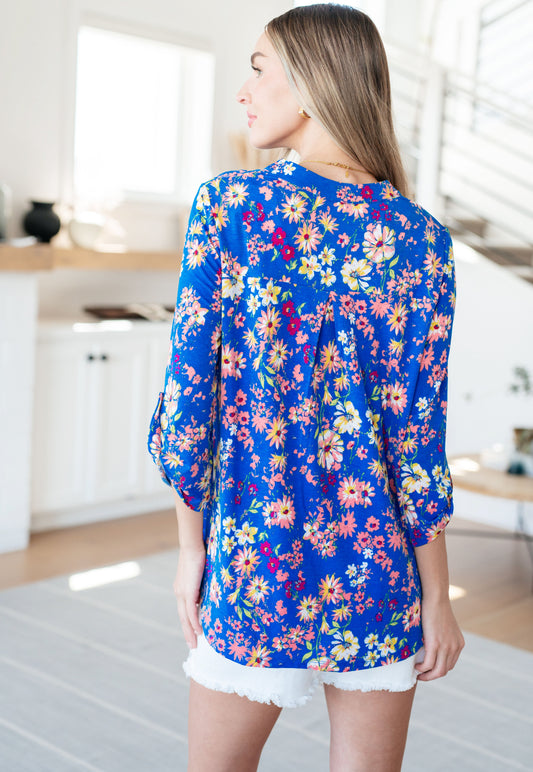 Lizzy Top | Royal & Blush Floral