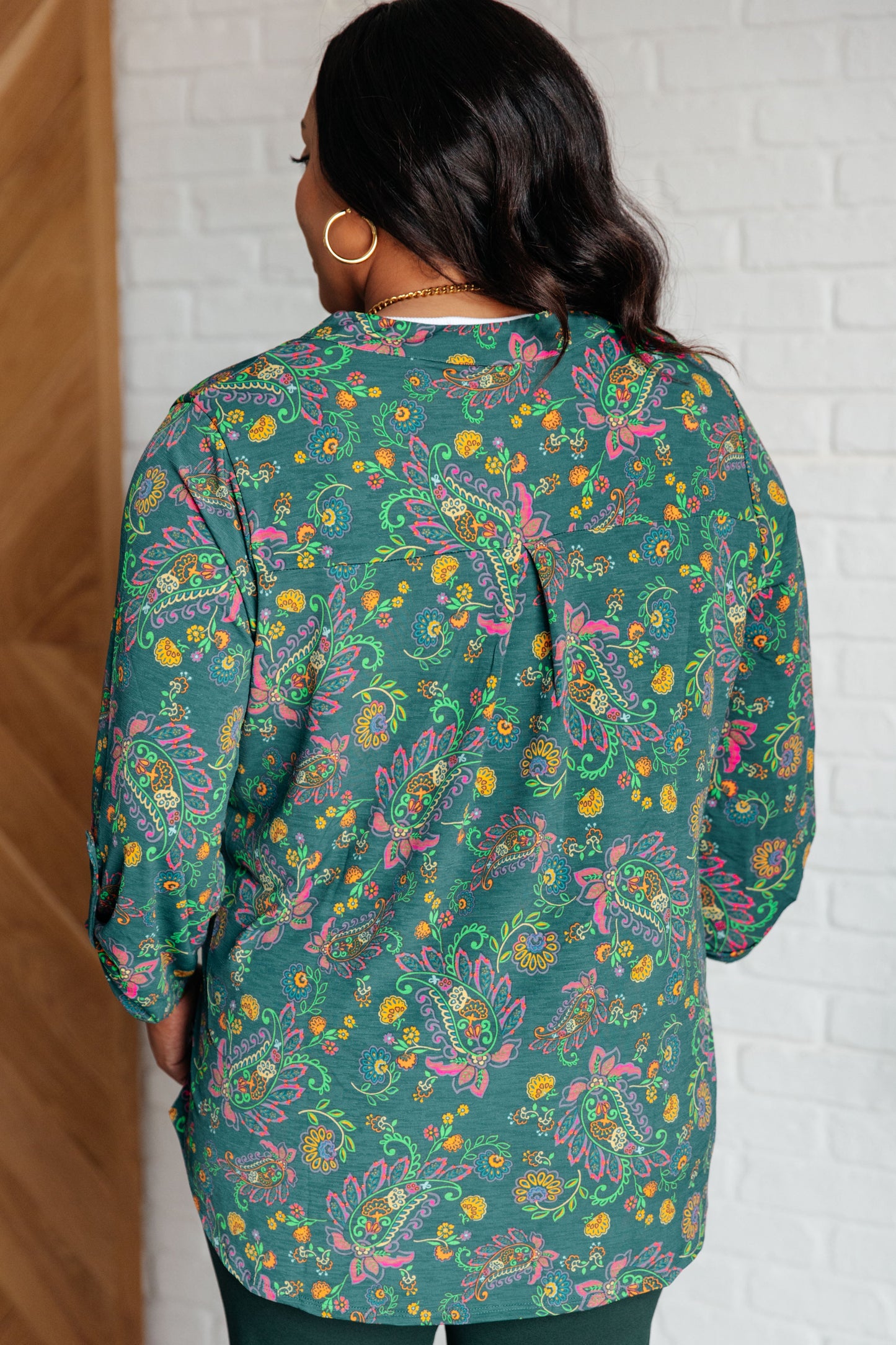 Lizzy Top | Teal & Purple Floral Paisley