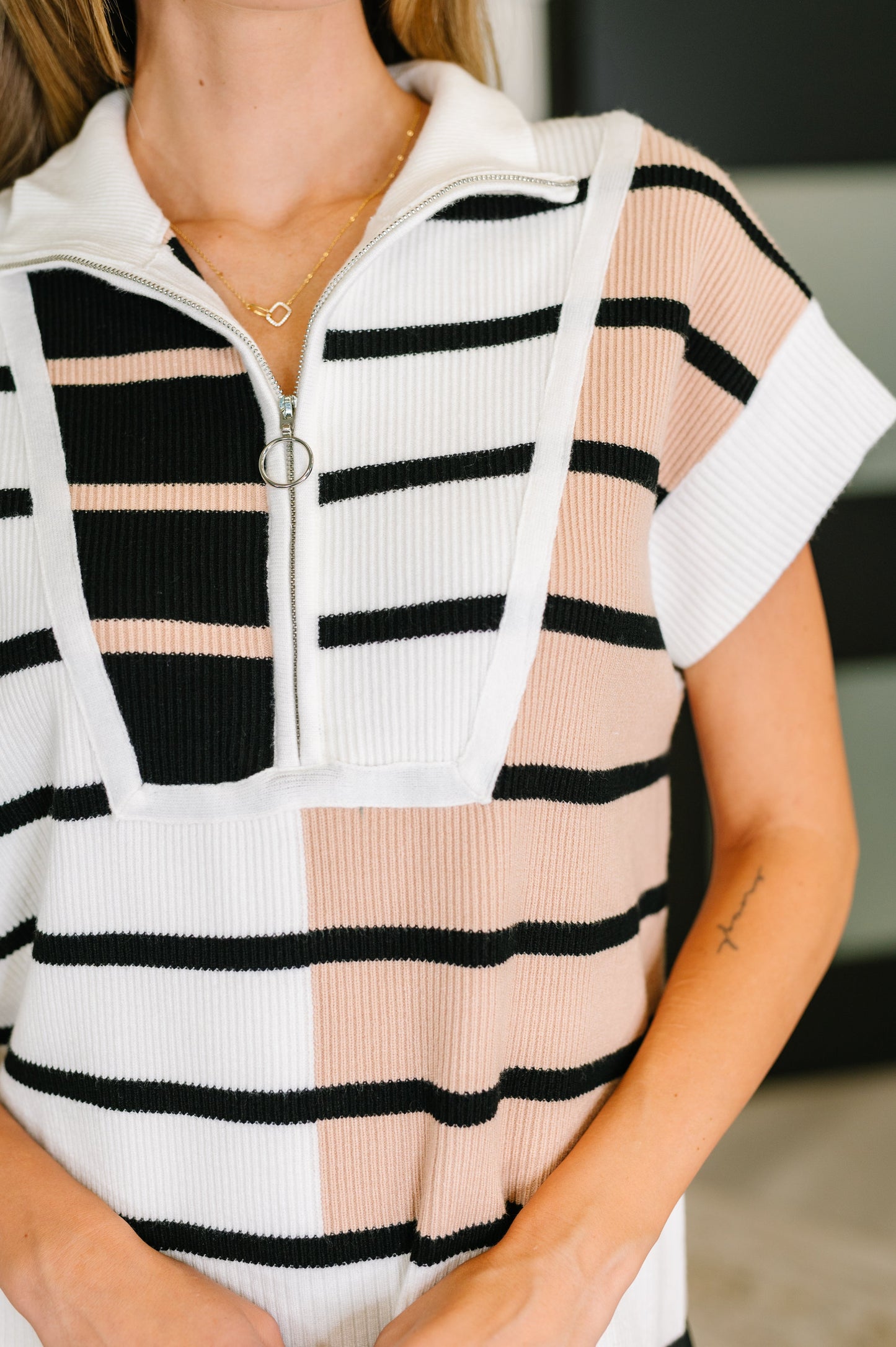Lonely Traveler Striped Vest Top | White
