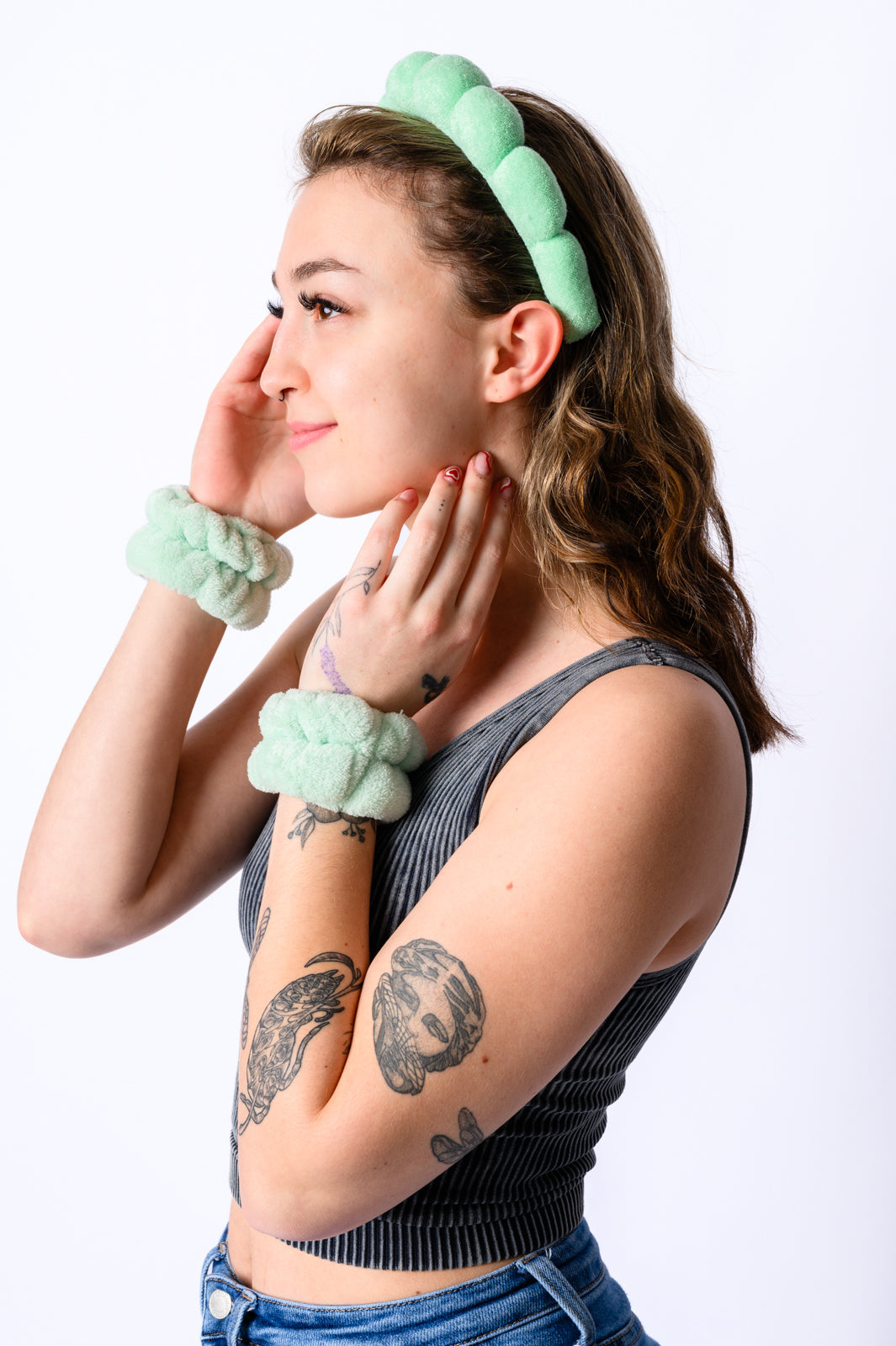 Lost in the Moment Headband & Wristband Set | Green