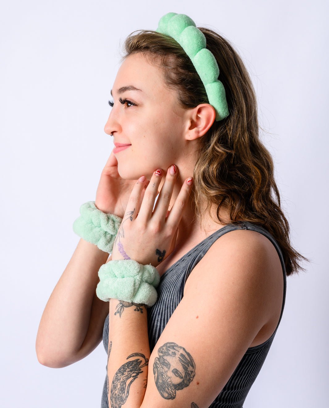 Lost in the Moment Headband & Wristband Set | Green