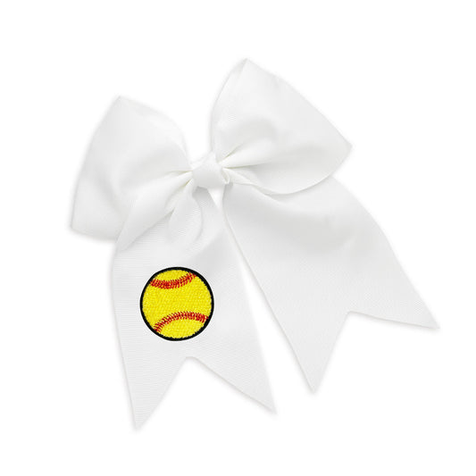 Softball Embroidered Bow