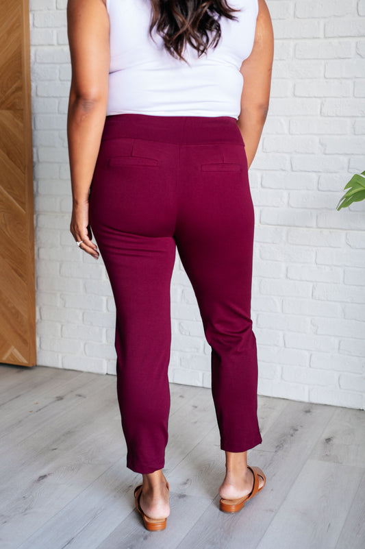 Magic Ankle Crop Skinny Pants | Wine