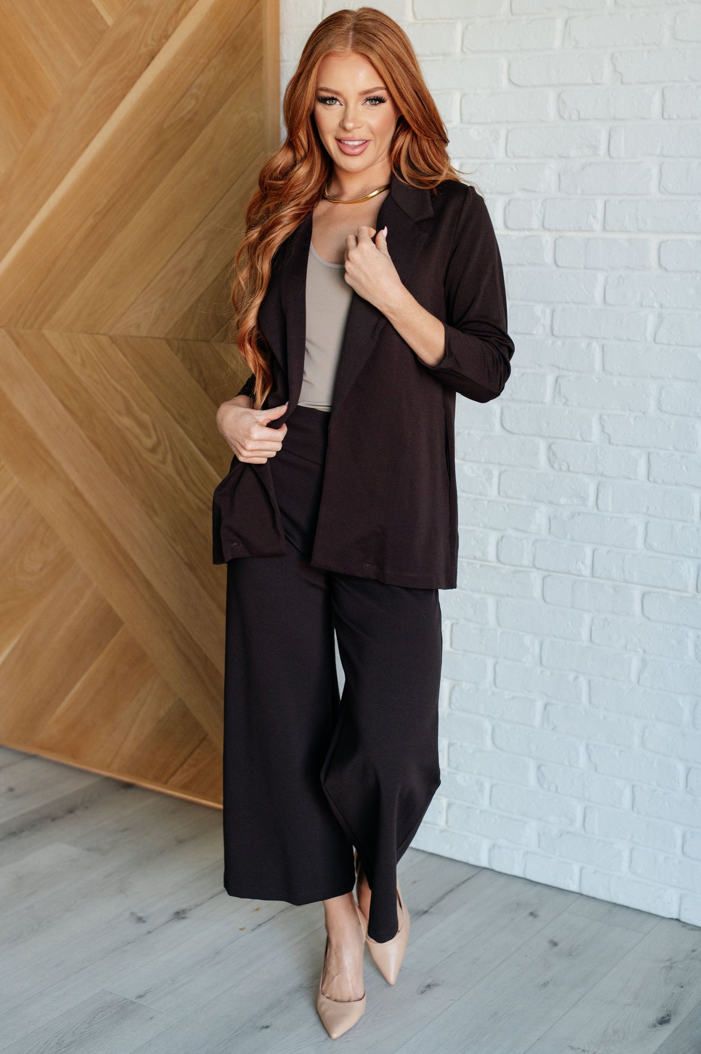 Magic Wide Leg Crop Pants | Chocolate