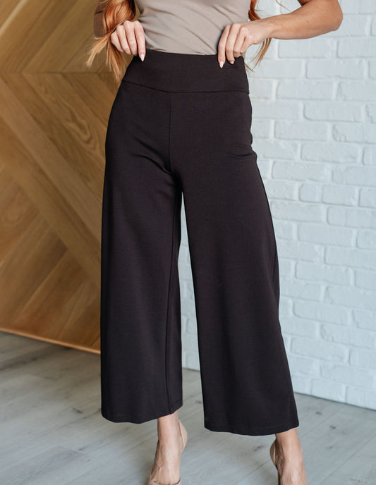 Magic Wide Leg Crop Pants | Chocolate