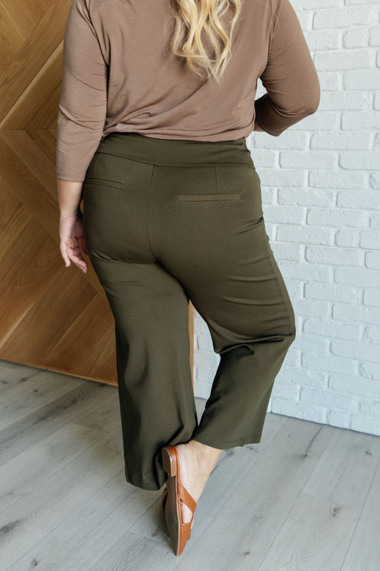 Magic Wide Leg Crop Pants | Olive
