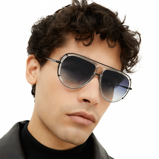 Ivy Luxe Aviator Sunglasses | Clear Black