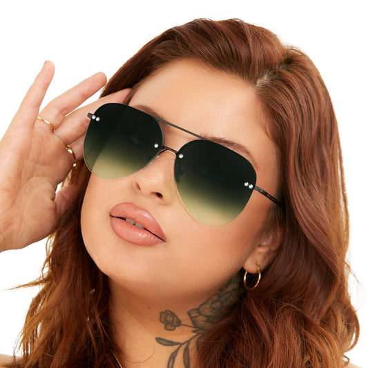 Megan Aviator Sunglasses | Dark Green