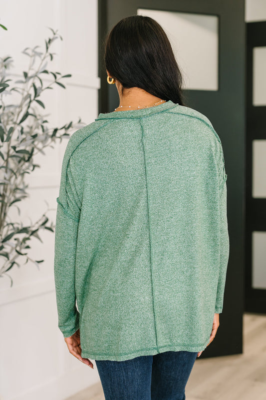 Mellow Mood Heathered Pullover | Dark Green