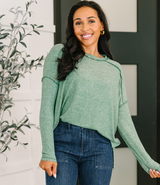 Mellow Mood Heathered Pullover | Dark Green