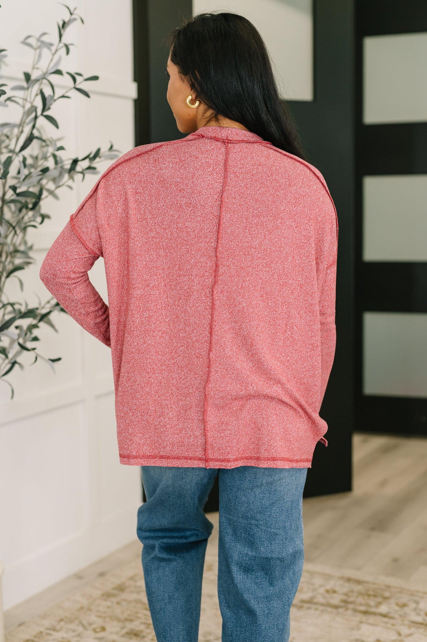 Mellow Mood Heathered Pullover | Dark Red