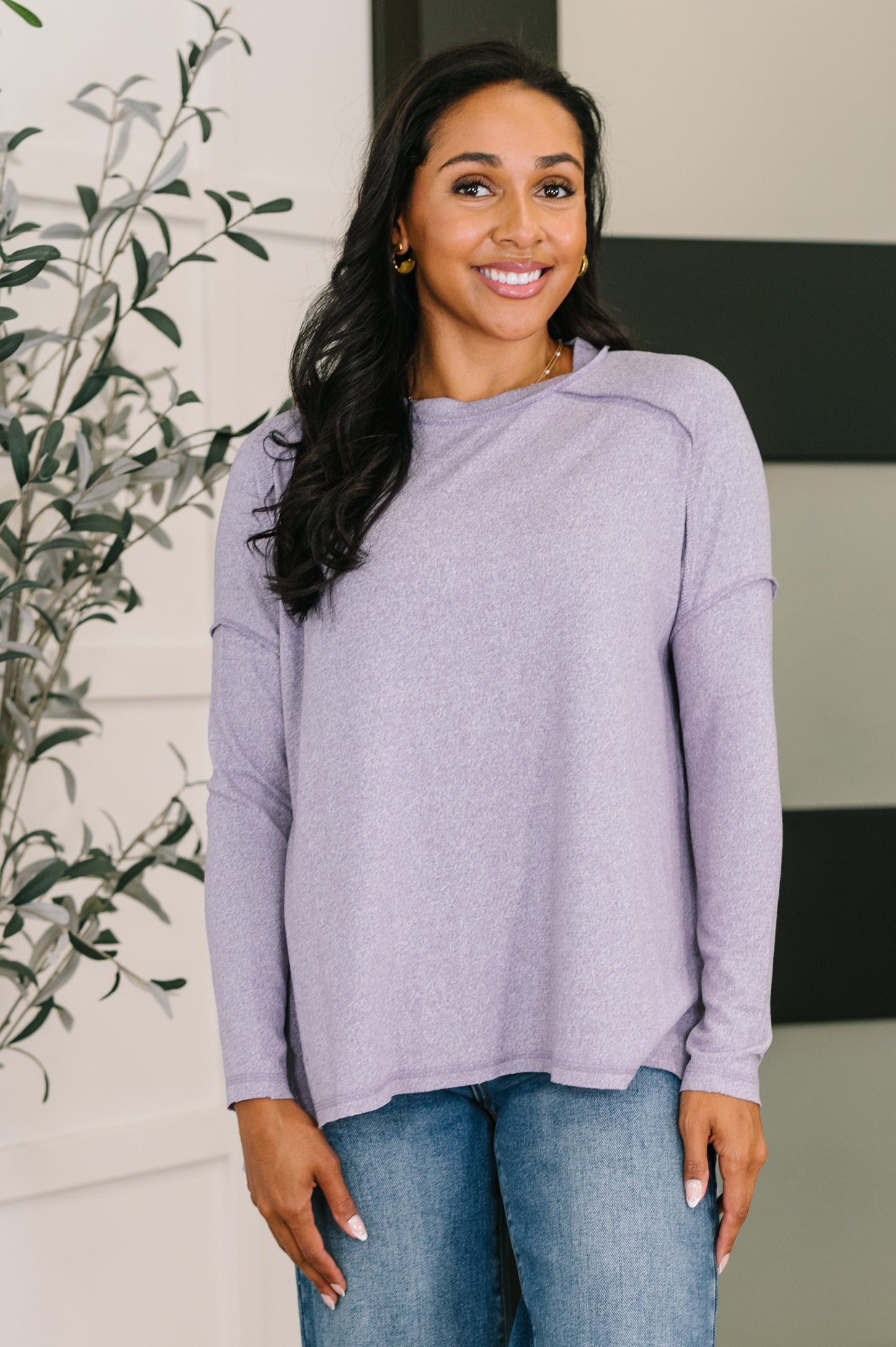 Mellow Mood Heathered Pullover | Lavender