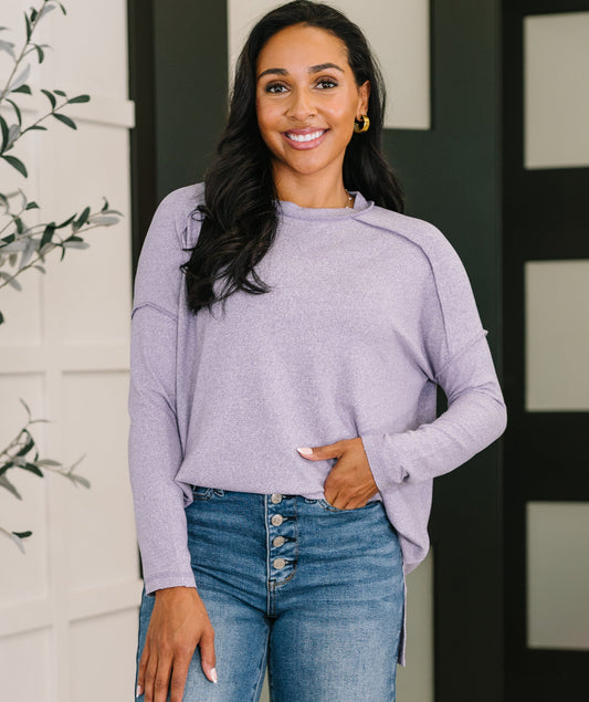 Mellow Mood Heathered Pullover | Lavender