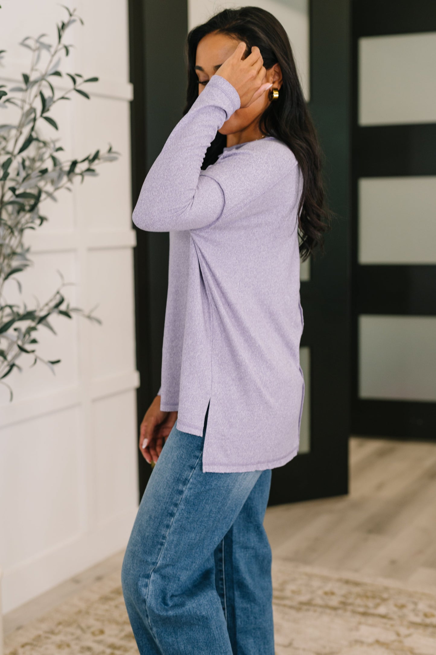 Mellow Mood Heathered Pullover | Lavender