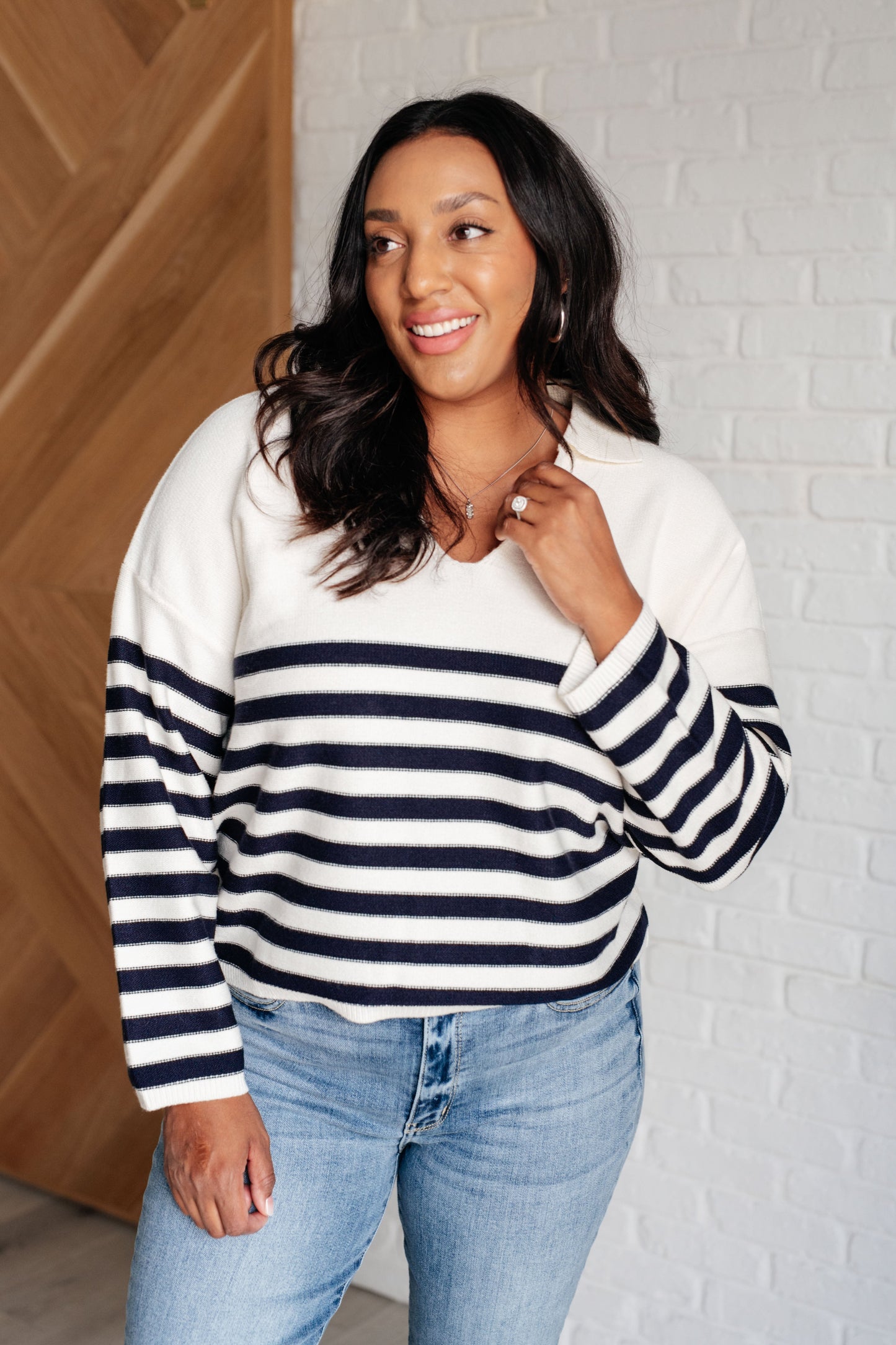 Memorable Moments Striped Sweater | White