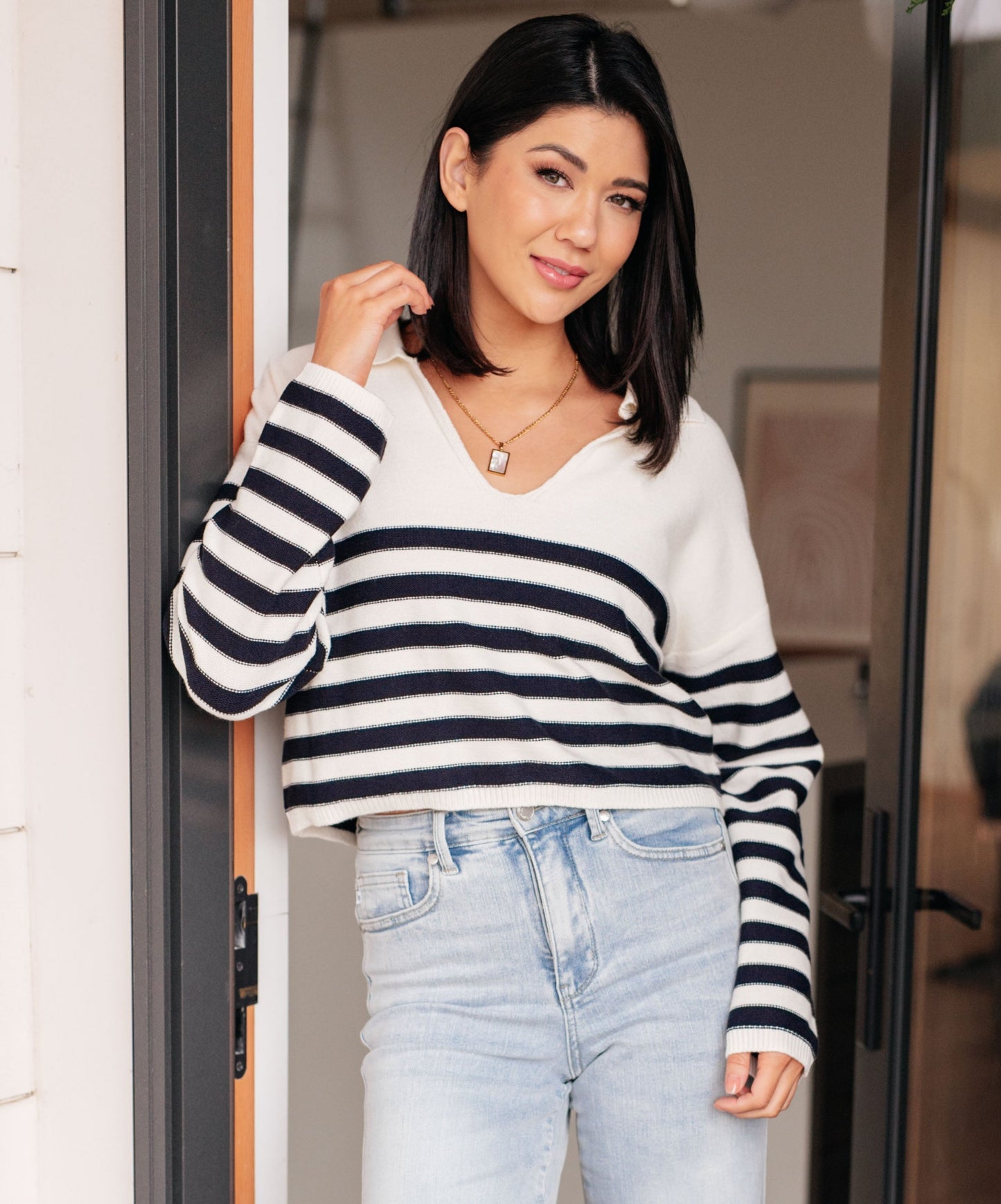 Memorable Moments Striped Sweater | White