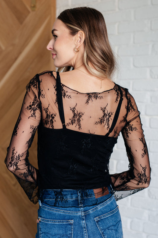 Never Sorry Lace Top | Black