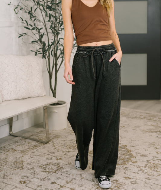 Nights Like This Palazzo Sweatpants | Ash Black