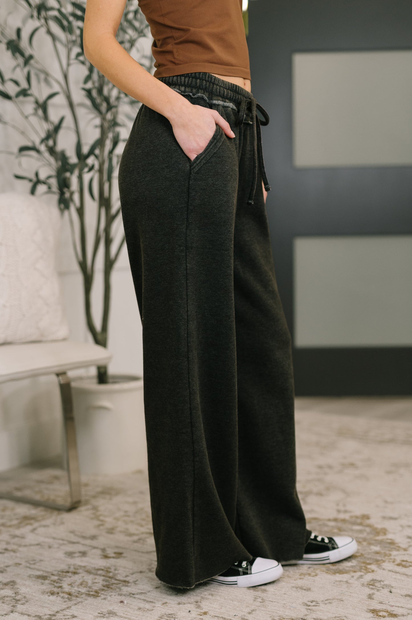 Nights Like This Palazzo Sweatpants | Ash Black