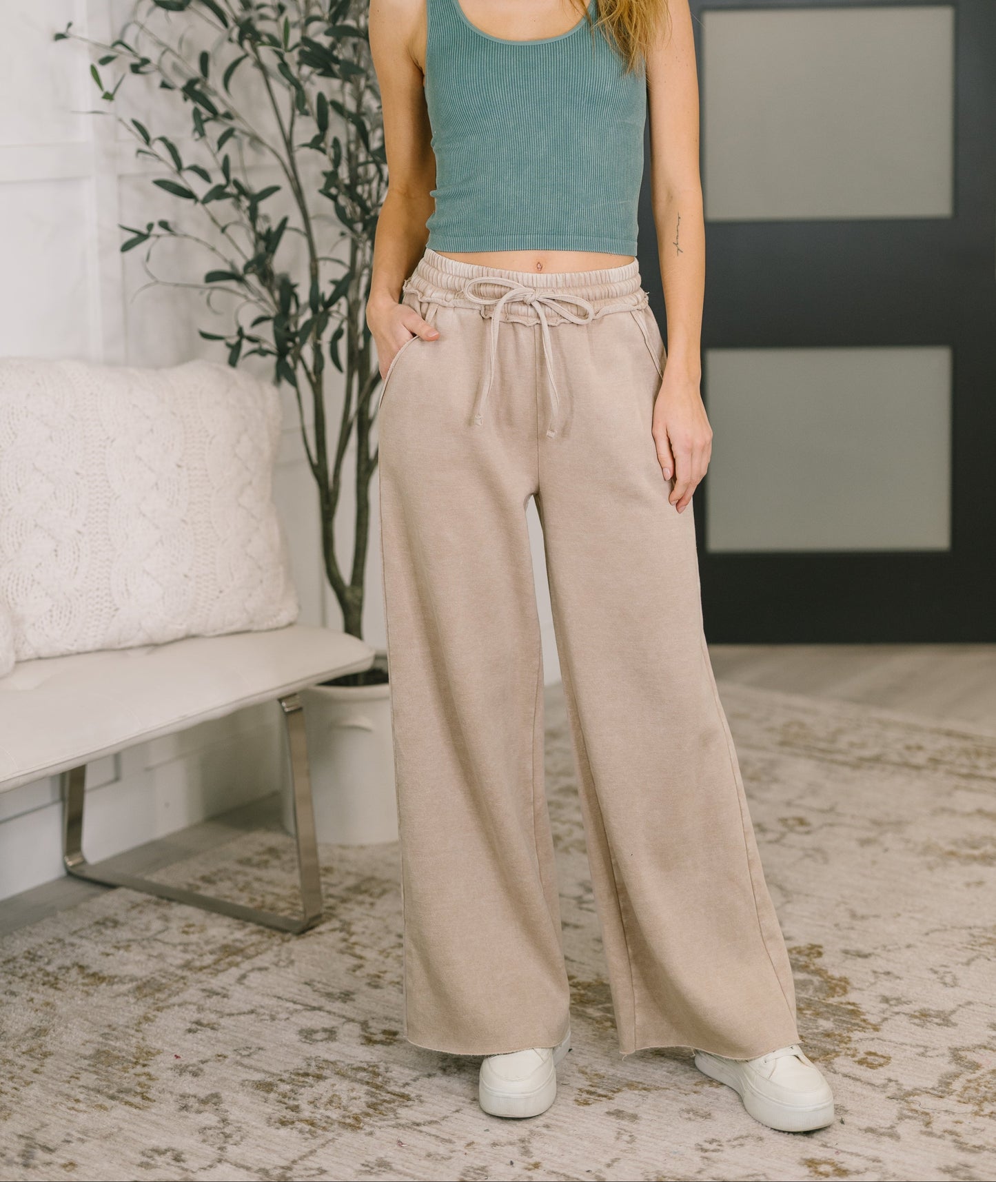 Nights Like This Palazzo Sweatpants | Ash Mocha